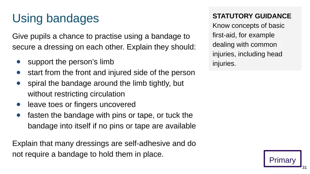Teaching basic first aid ADAPT THIS FOR YOUR OWN - slide 31 of 104