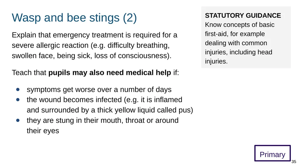 Teaching basic first aid ADAPT THIS FOR YOUR OWN - slide 35 of 104