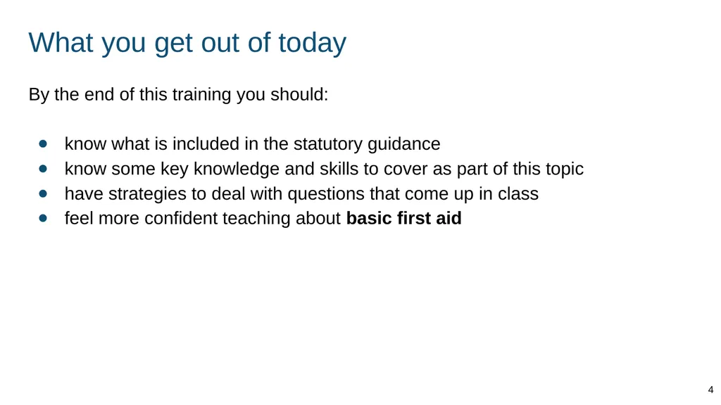Teaching basic first aid ADAPT THIS FOR YOUR OWN - slide 4 of 104