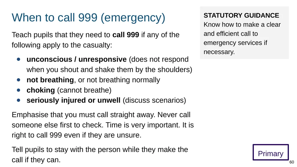 Teaching basic first aid ADAPT THIS FOR YOUR OWN - slide 60 of 104
