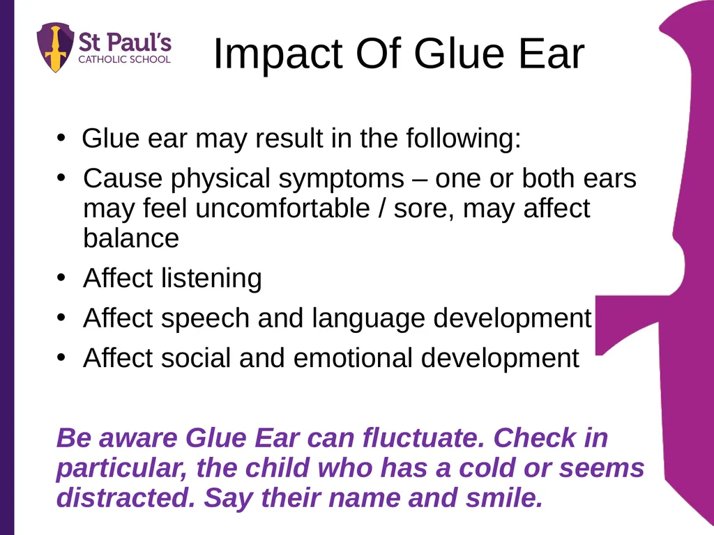 Supporting Children and Young People with Glue Ear - slide 5 of 15