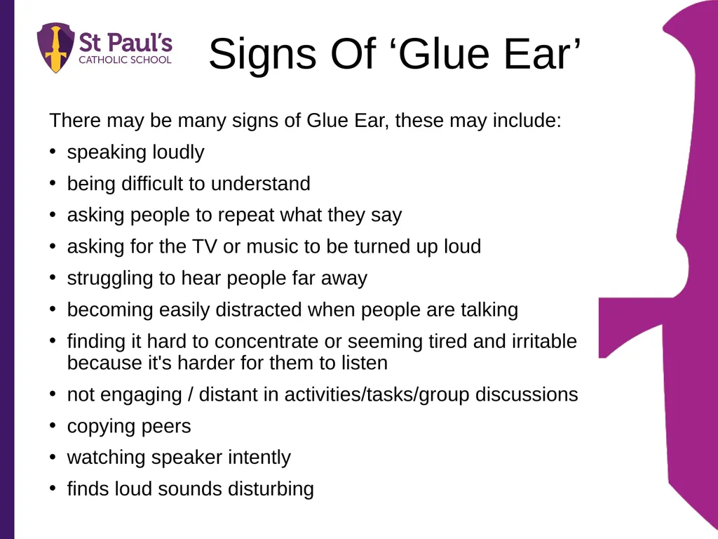 Supporting Children and Young People with Glue Ear - slide 4 of 15