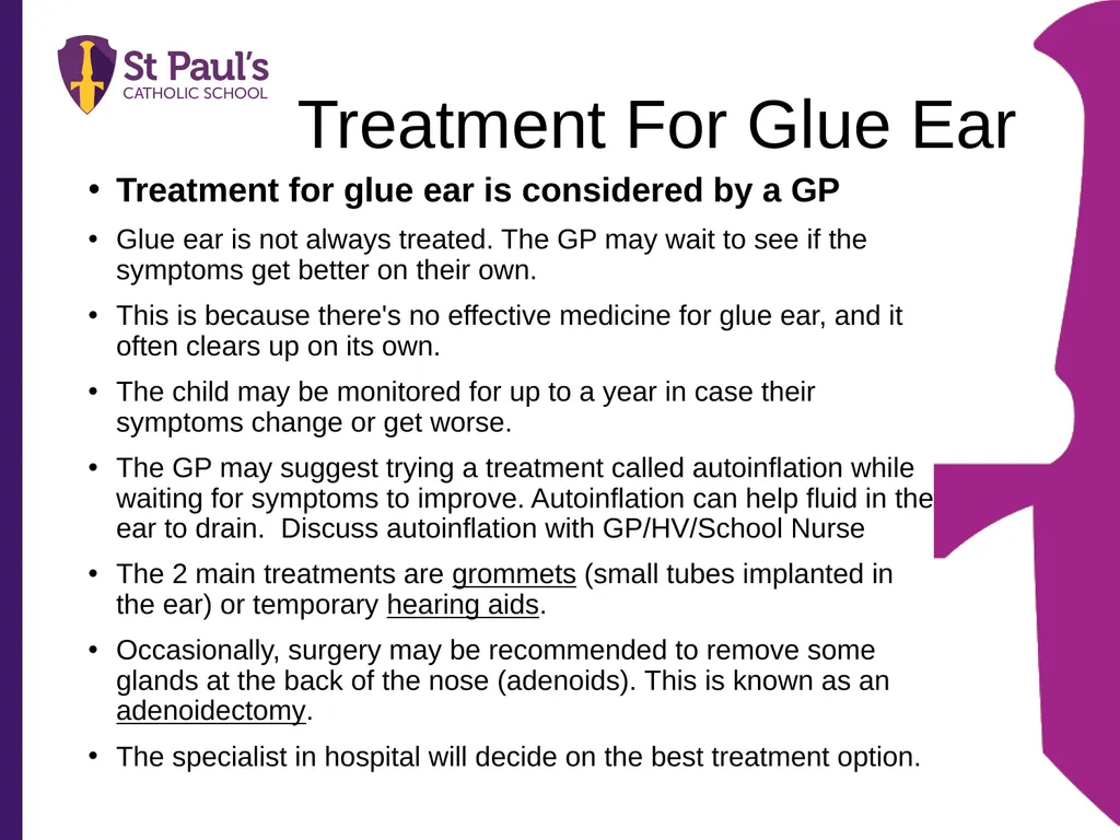 Supporting Children and Young People with Glue Ear - slide 13 of 15