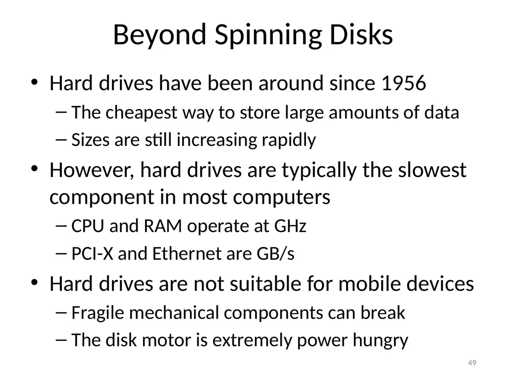 CS 5600 Computer Systems Storage Devices Hard - slide 49 of 62