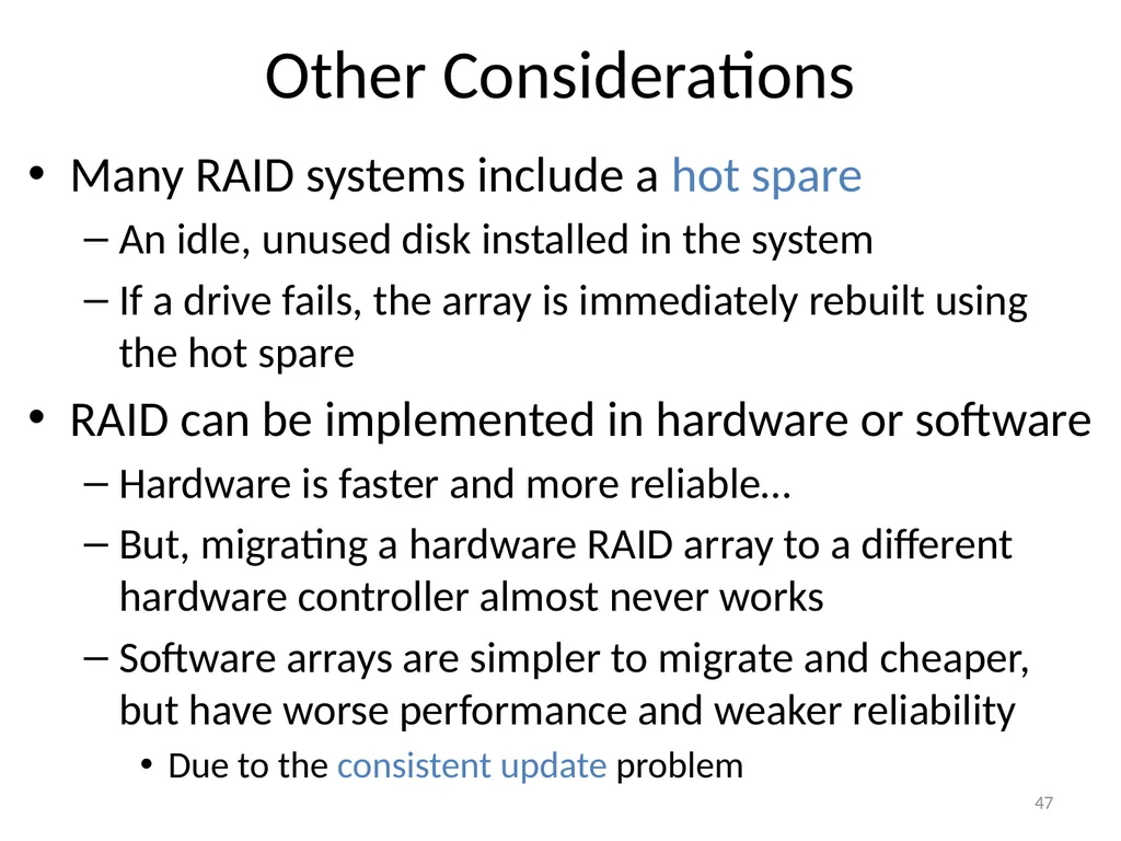 CS 5600 Computer Systems Storage Devices Hard - slide 47 of 62