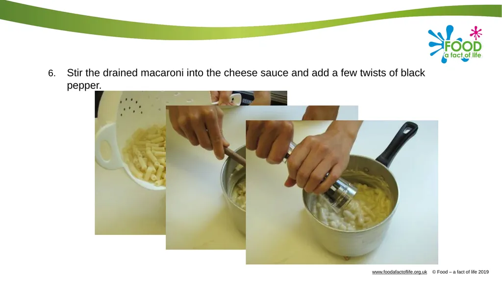 Macaroni cheese Complexity: medium 100g macaroni - slide 13 of 20