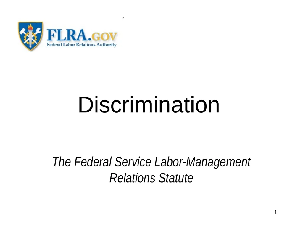 Discrimination The Federal Service - slide 1 of 31