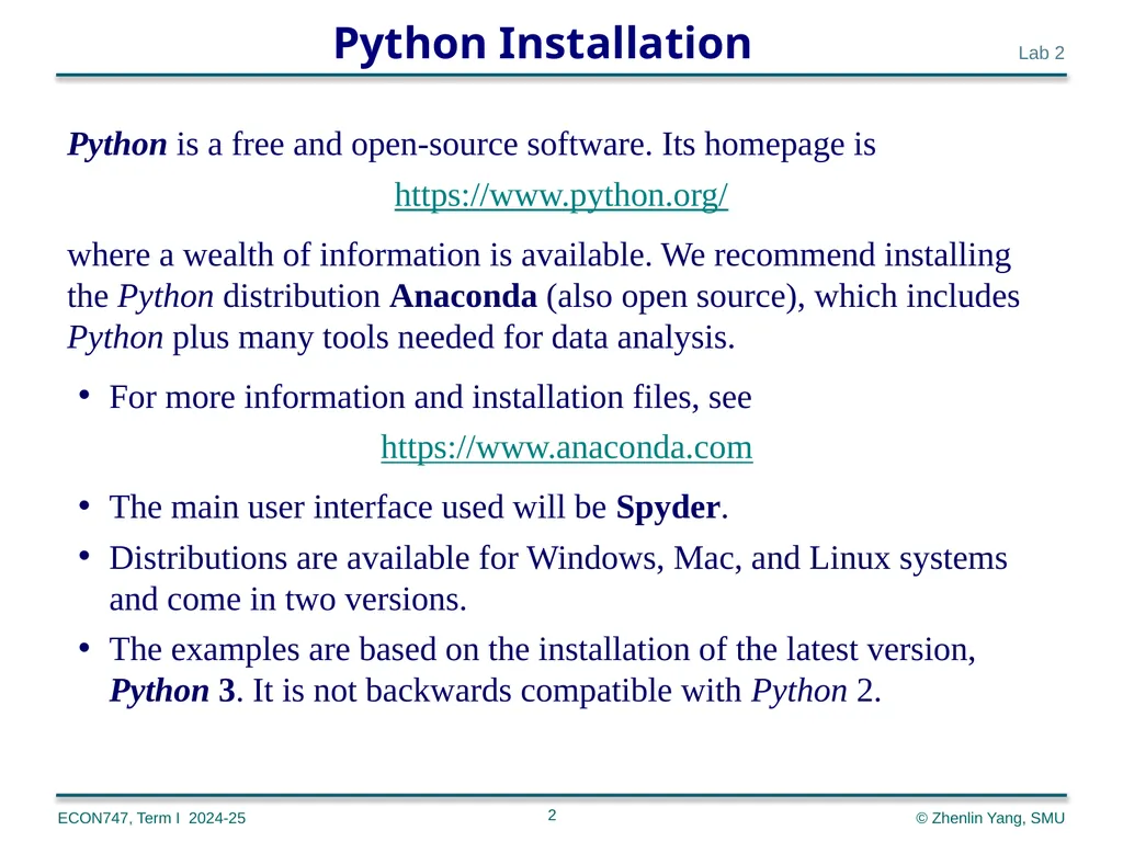 Machine Learning with Python zlyang@smu.edu.sg - slide 2 of 39
