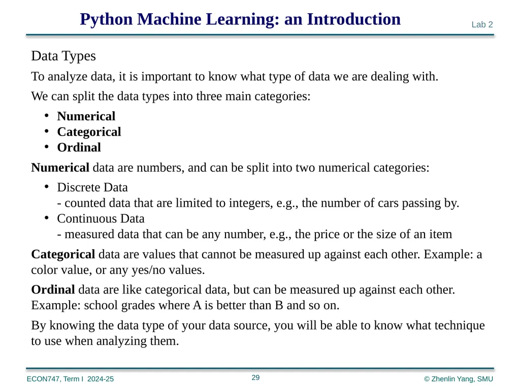 Machine Learning with Python zlyang@smu.edu.sg - slide 29 of 39