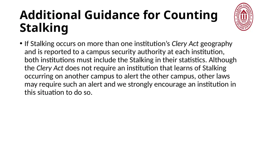 Crime Statistics Classifying and Counting Clery - slide 108 of 146