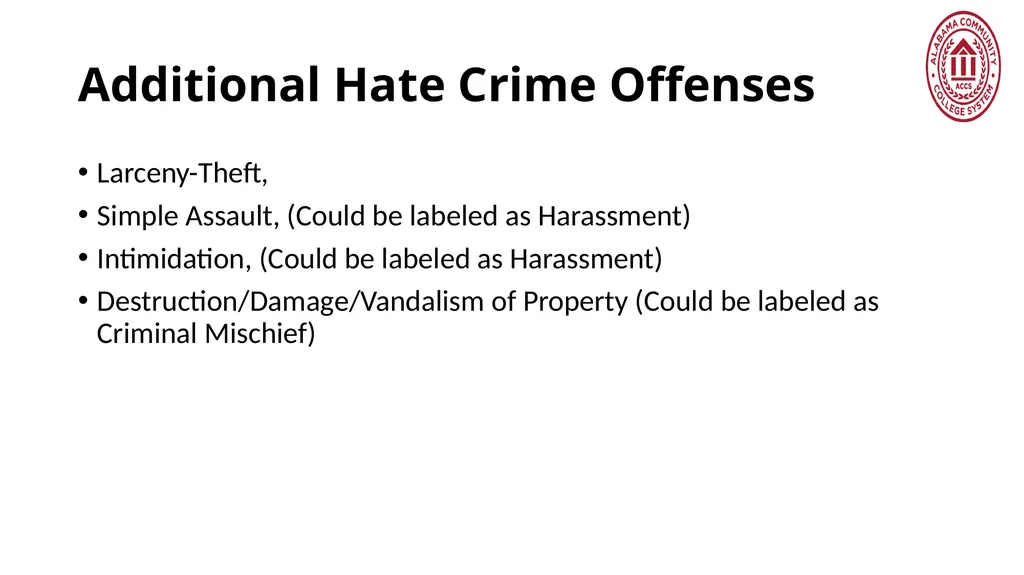 Crime Statistics Classifying and Counting Clery - slide 73 of 146