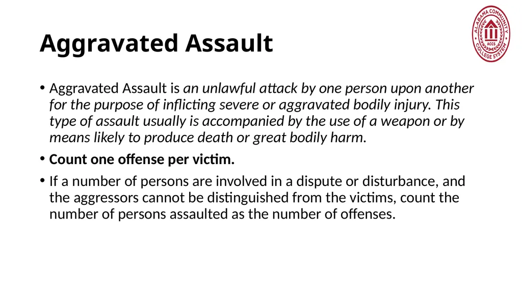 Crime Statistics Classifying and Counting Clery - slide 35 of 146