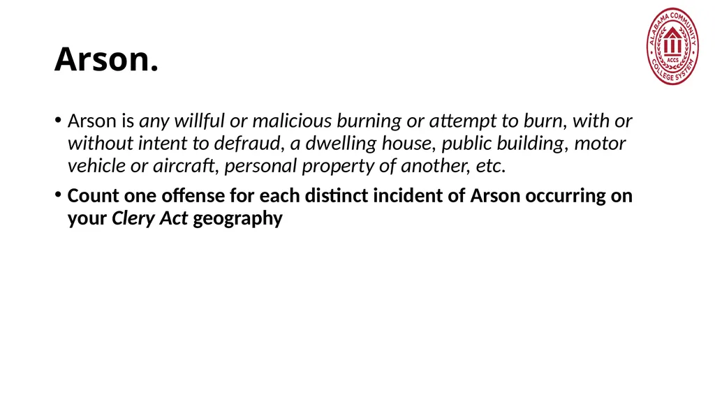 Crime Statistics Classifying and Counting Clery - slide 57 of 146