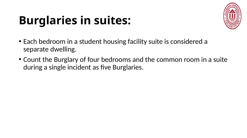 Crime Statistics Classifying and Counting Clery - slide 52 of 146