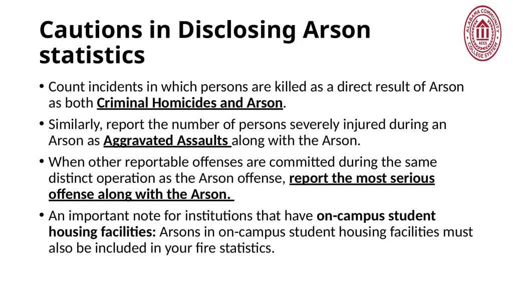Crime Statistics Classifying and Counting Clery - slide 62 of 146