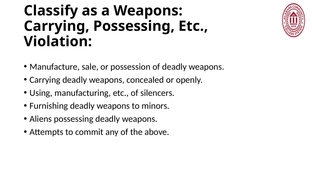 Crime Statistics Classifying and Counting Clery - slide 126 of 146