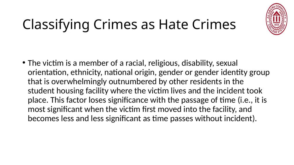 Crime Statistics Classifying and Counting Clery - slide 85 of 146