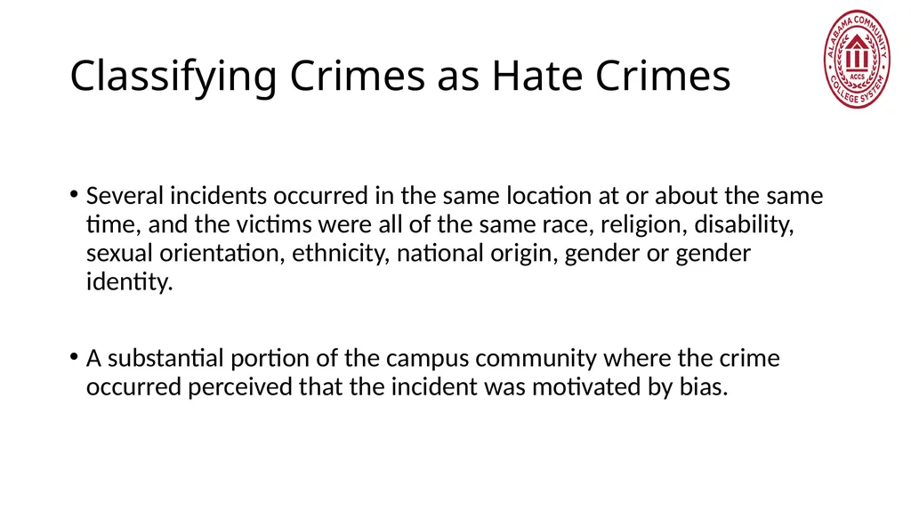 Crime Statistics Classifying and Counting Clery - slide 86 of 146