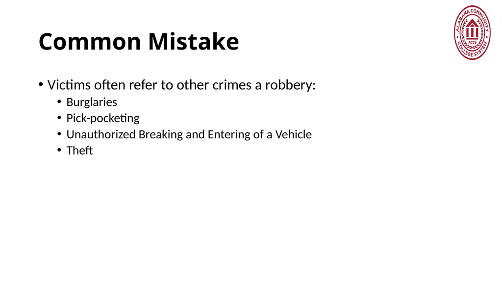 Crime Statistics Classifying and Counting Clery - slide 34 of 146