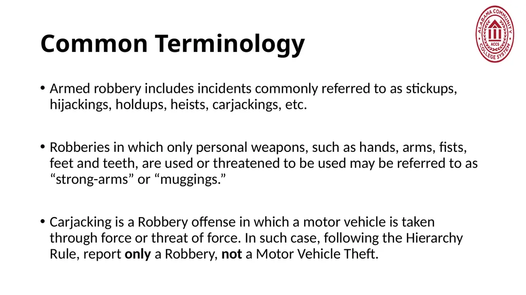Crime Statistics Classifying and Counting Clery - slide 32 of 146