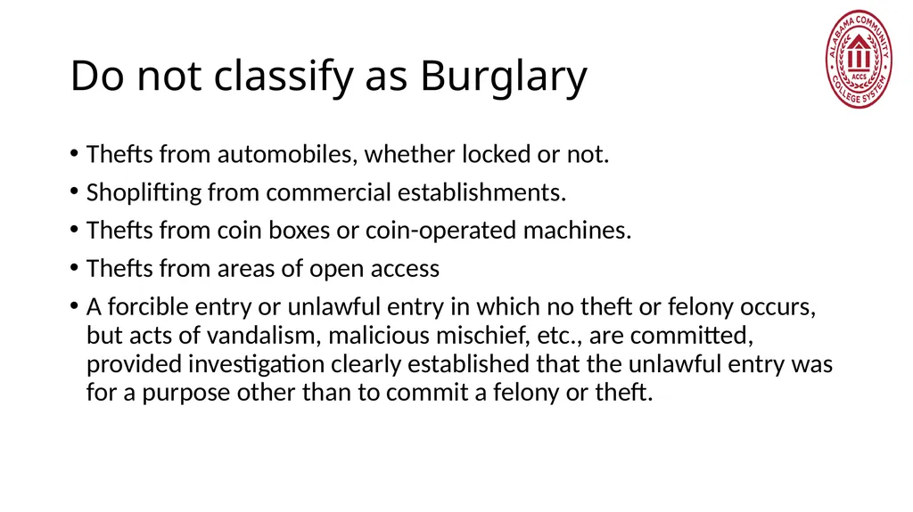 Crime Statistics Classifying and Counting Clery - slide 47 of 146