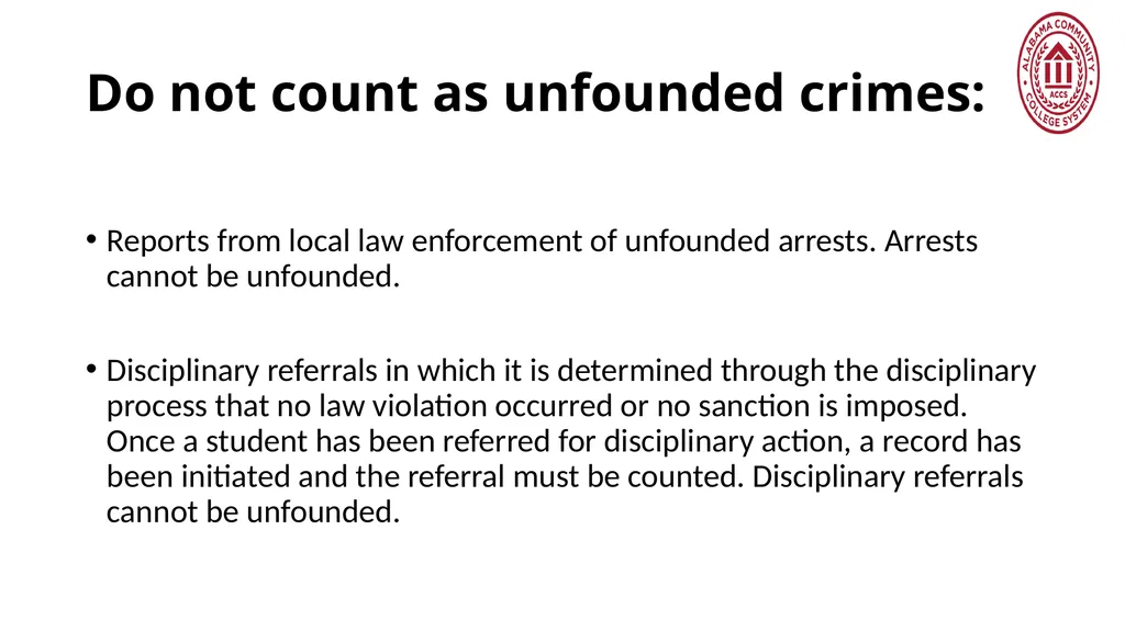 Crime Statistics Classifying and Counting Clery - slide 141 of 146