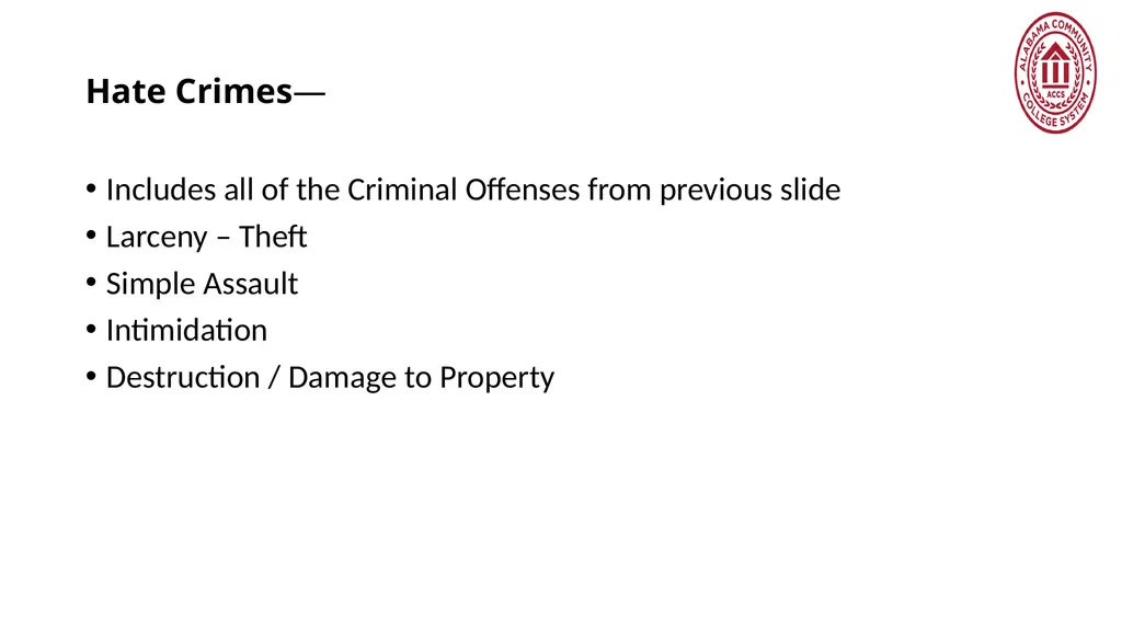 Crime Statistics Classifying and Counting Clery - slide 9 of 146