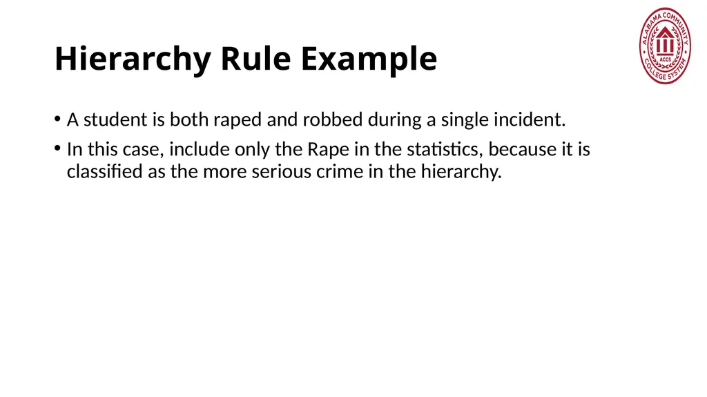Crime Statistics Classifying and Counting Clery - slide 5 of 146