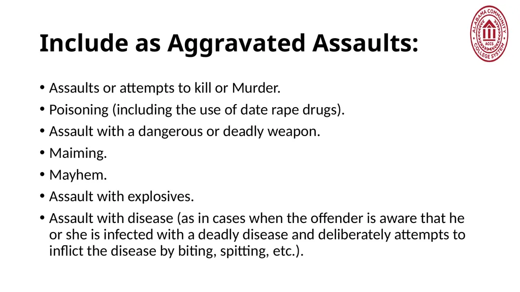 Crime Statistics Classifying and Counting Clery - slide 36 of 146