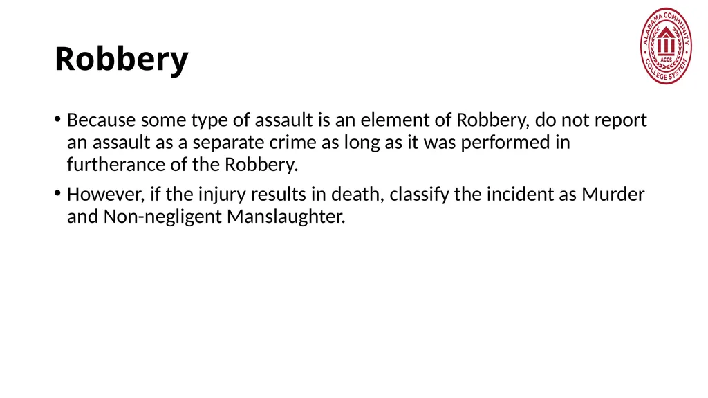 Crime Statistics Classifying and Counting Clery - slide 31 of 146
