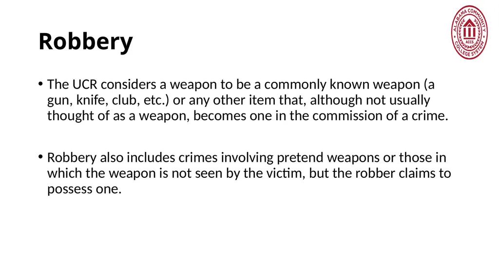 Crime Statistics Classifying and Counting Clery - slide 33 of 146