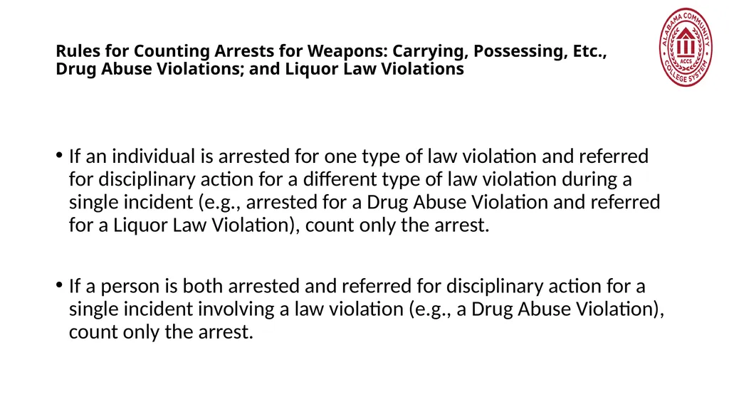 Crime Statistics Classifying and Counting Clery - slide 116 of 146