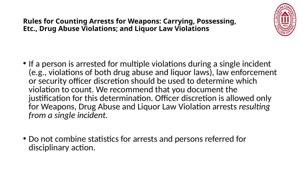 Crime Statistics Classifying and Counting Clery - slide 117 of 146
