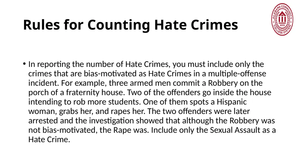 Crime Statistics Classifying and Counting Clery - slide 95 of 146
