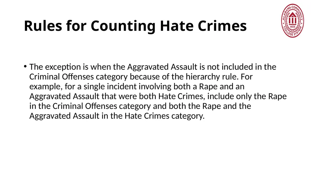 Crime Statistics Classifying and Counting Clery - slide 97 of 146