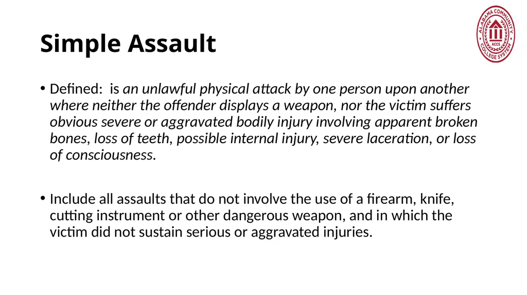 Crime Statistics Classifying and Counting Clery - slide 77 of 146