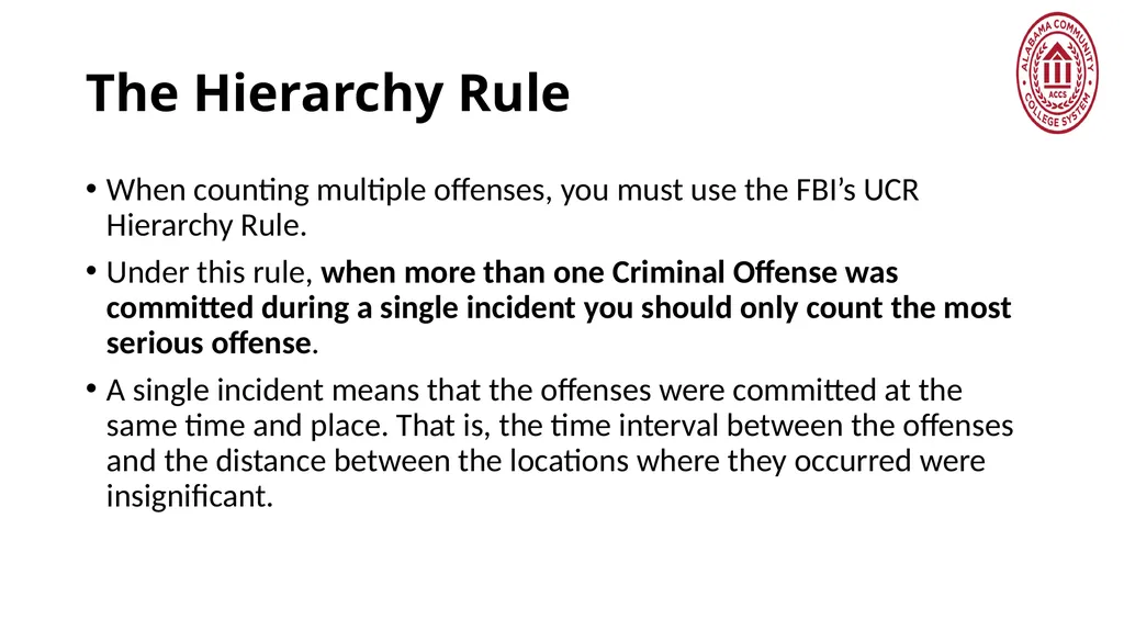 Crime Statistics Classifying and Counting Clery - slide 4 of 146
