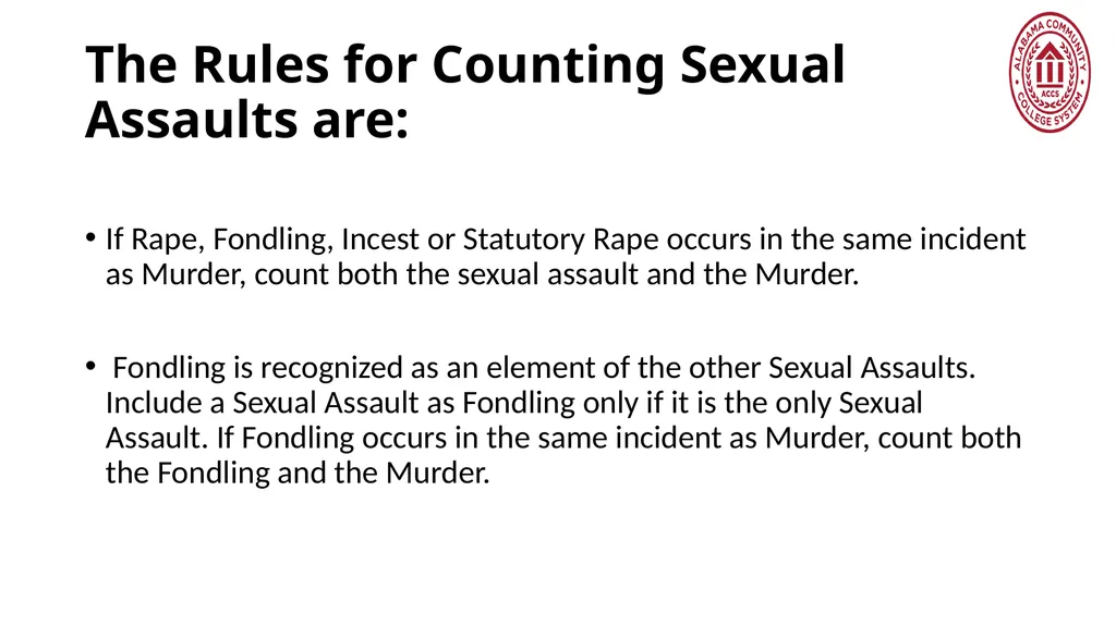 Crime Statistics Classifying and Counting Clery - slide 8 of 146