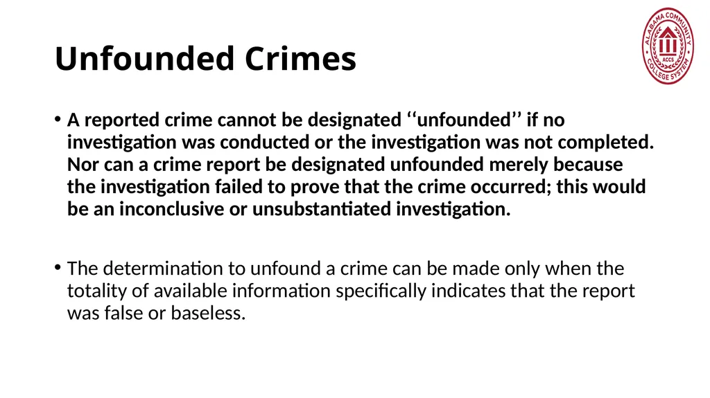 Crime Statistics Classifying and Counting Clery - slide 135 of 146
