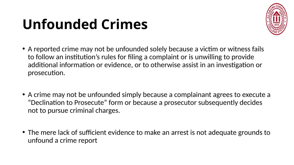 Crime Statistics Classifying and Counting Clery - slide 137 of 146