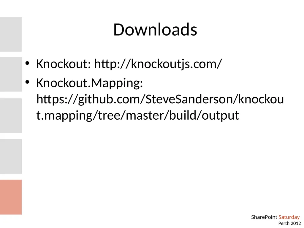 Creating Knockout User Experiences in SharePoint - slide 17 of 21
