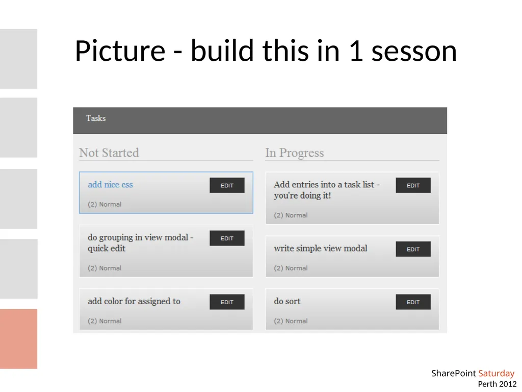 Creating Knockout User Experiences in SharePoint - slide 4 of 21