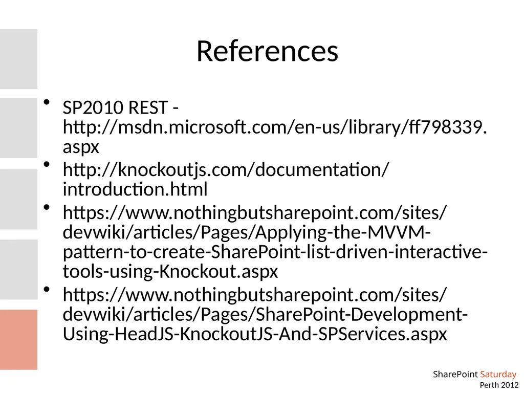 Creating Knockout User Experiences in SharePoint - slide 18 of 21