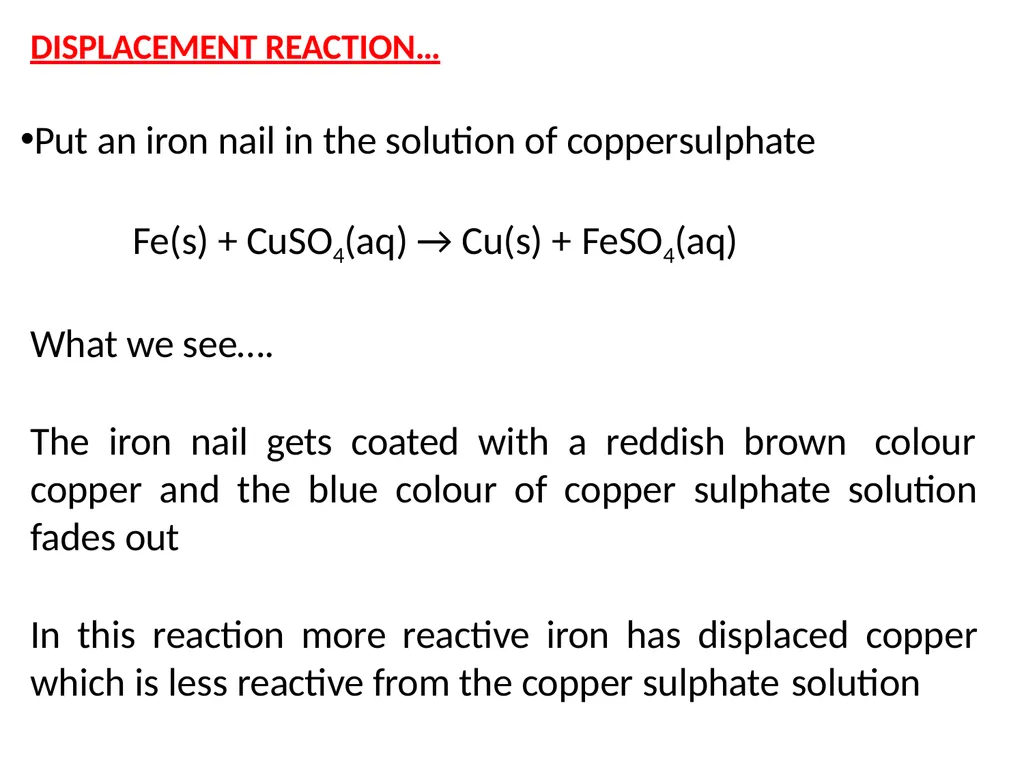 CLASS-VIII SCIENCE METALS AND NON METALS There are - slide 27 of 31