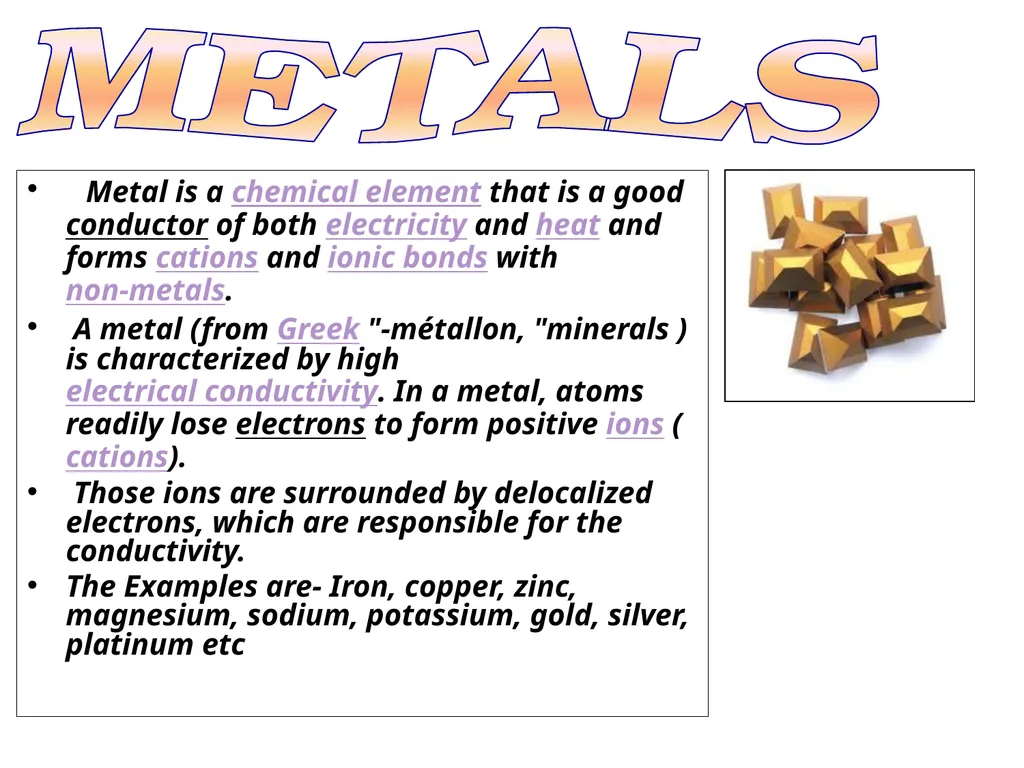 CLASS-VIII SCIENCE METALS AND NON METALS There are - slide 5 of 31