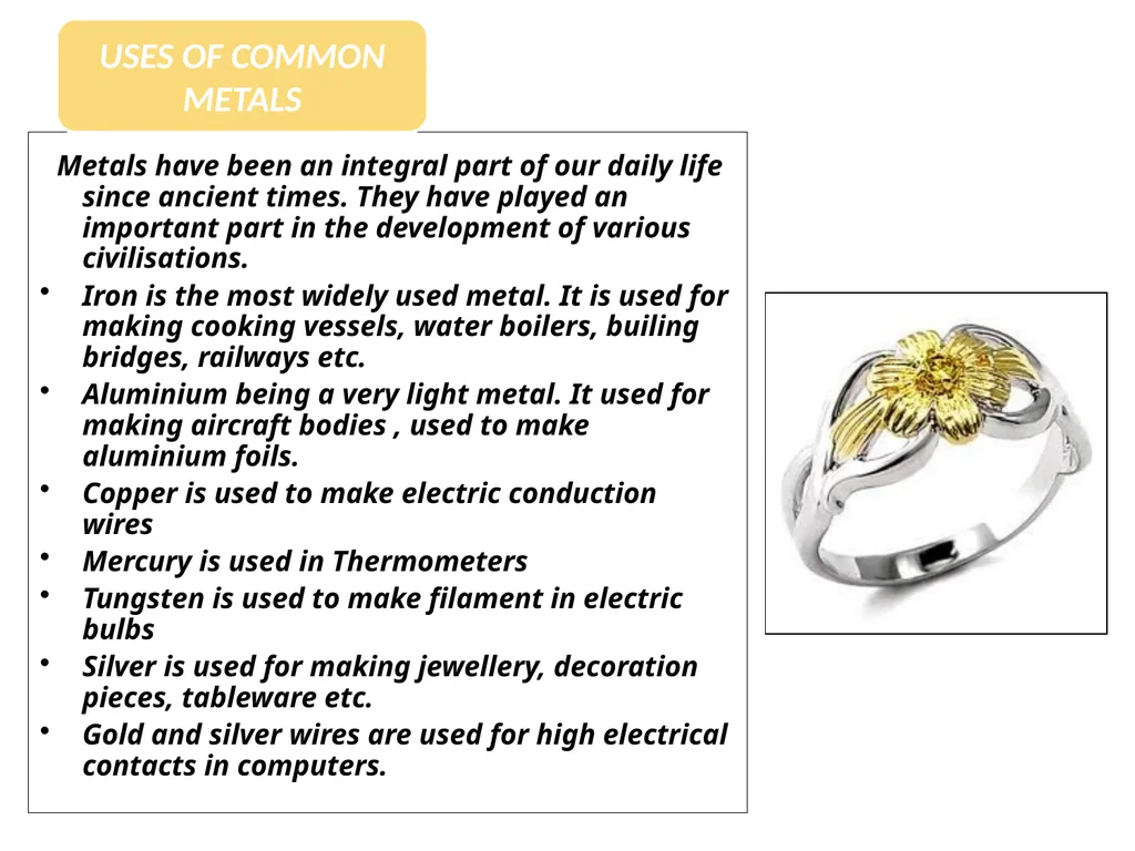 CLASS-VIII SCIENCE METALS AND NON METALS There are - slide 29 of 31