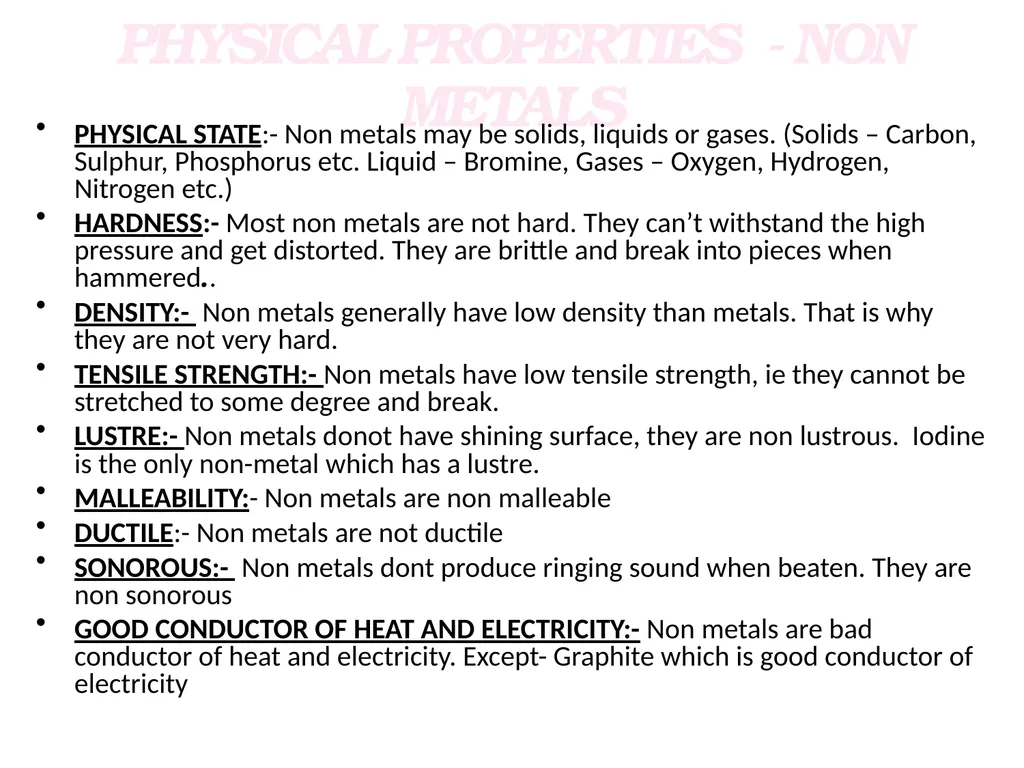 CLASS-VIII SCIENCE METALS AND NON METALS There are - slide 10 of 31