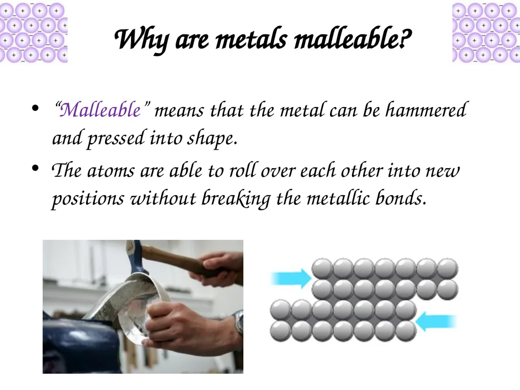 Metallic Bonding and Structure Describe metallic - slide 13 of 19