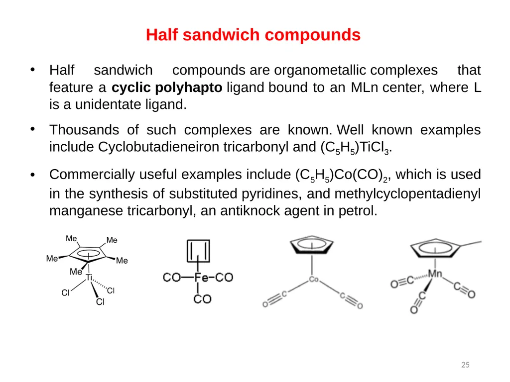 Transition metals organometallic compounds 1 - slide 25 of 25