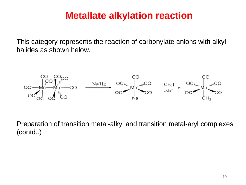 Transition metals organometallic compounds 1 - slide 10 of 25